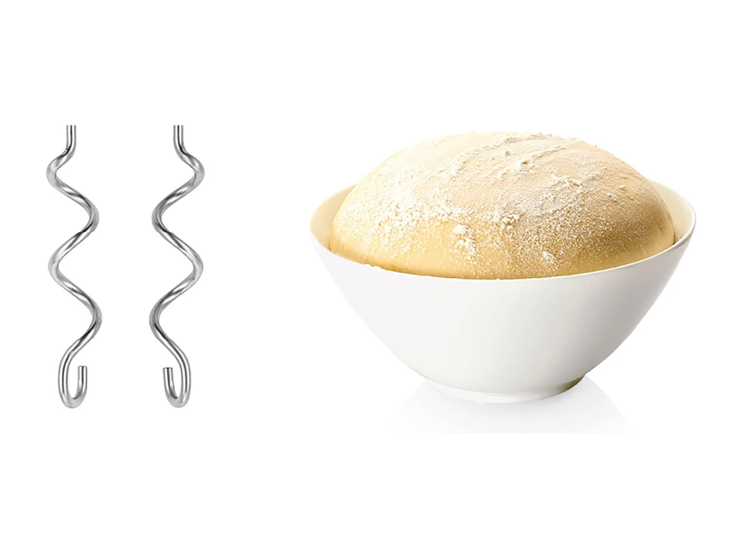 Batteur ErgoMixx 450 W - BOSCH MFQ36400 blanc/gris - 5 vitesses+turbo - 2 fouets inox - 2 crochets pétrisseurs inox -