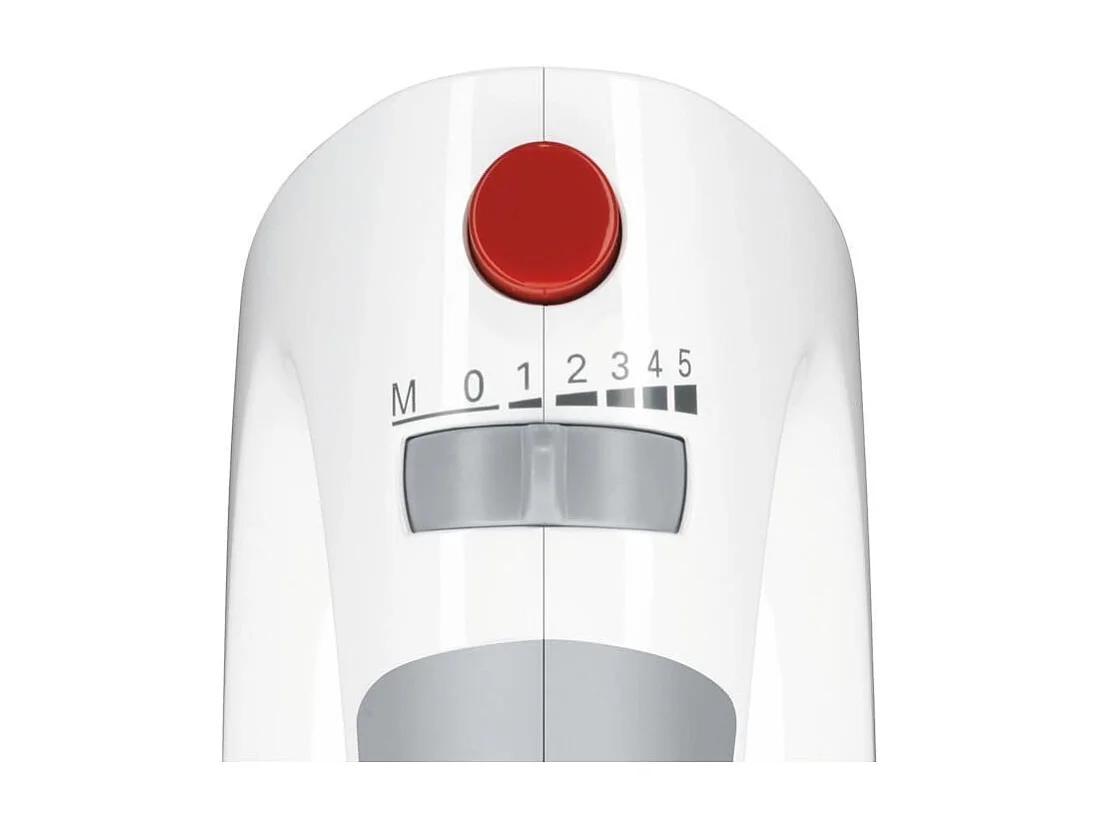 Batidora de mano CleverMixx de 450 W - 5 velocidades - 2 varillas de acero inoxidable / 2 ganchos para amasar - Blanca / Gris