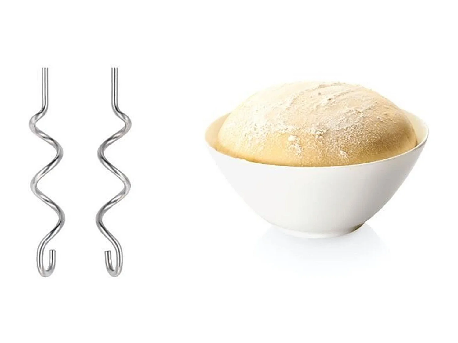 Batidora de mano CleverMixx de 450 W - 5 velocidades - 2 varillas de acero inoxidable / 2 ganchos para amasar - Blanca / Gris