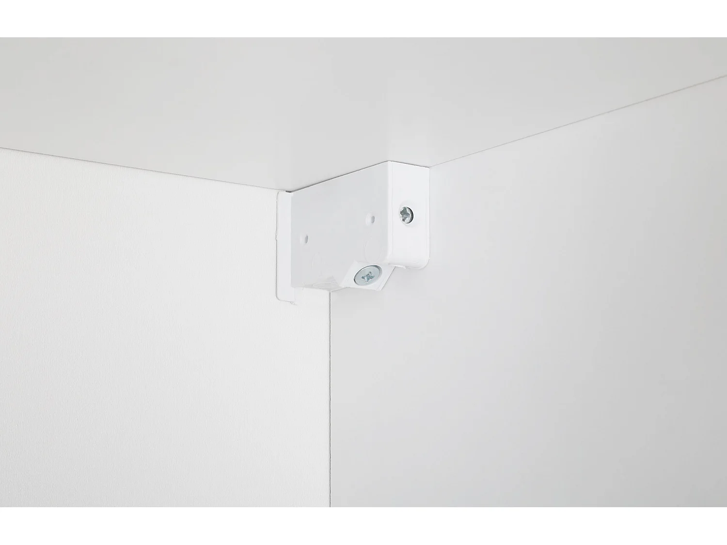 Weißer Badezimmerschrank, hoch, mit Moppfach, 55 cm, Lupo