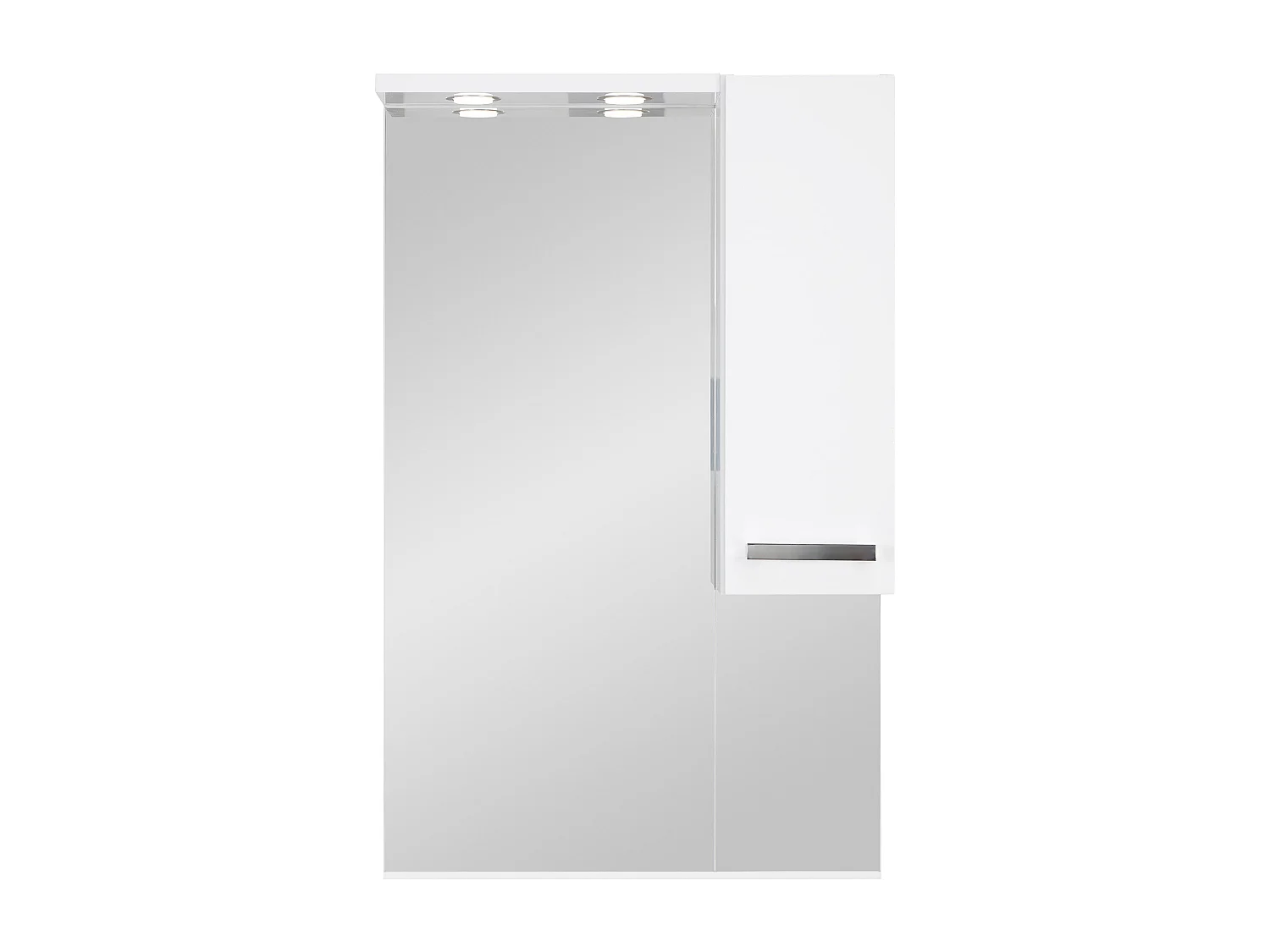 Armoire de salle de bain blanche avec miroir et éclairage 60 cm Lupo