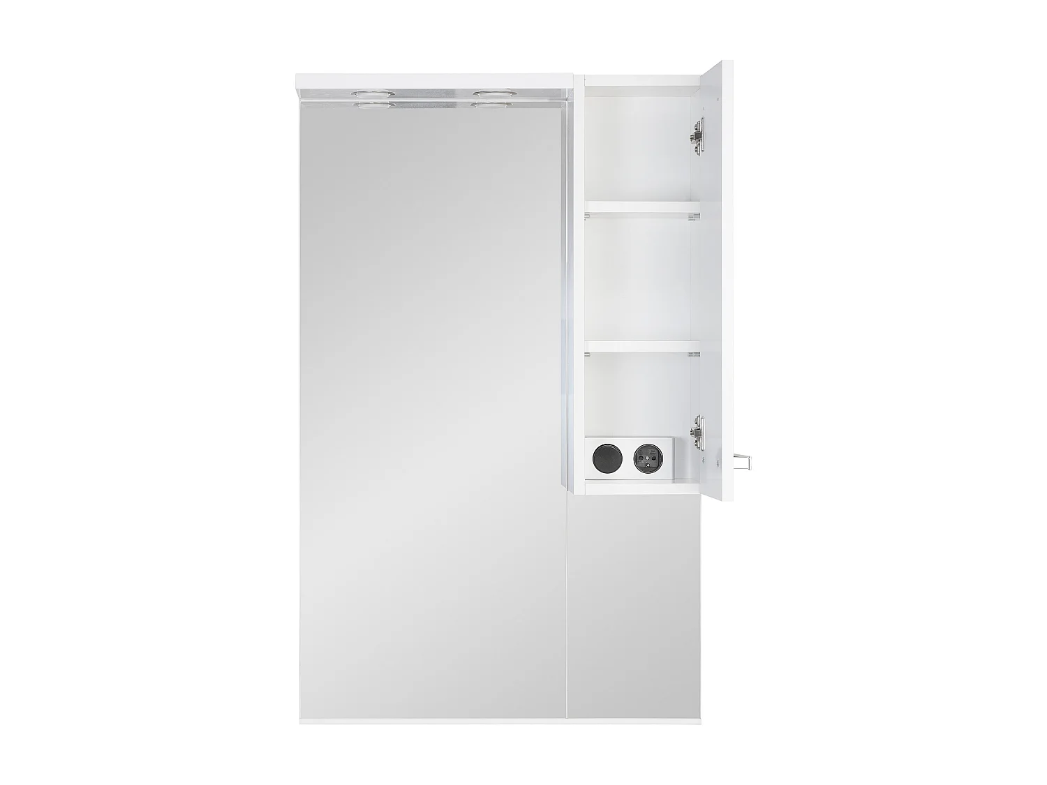 Armoire de salle de bain blanche avec miroir et éclairage 60 cm Lupo