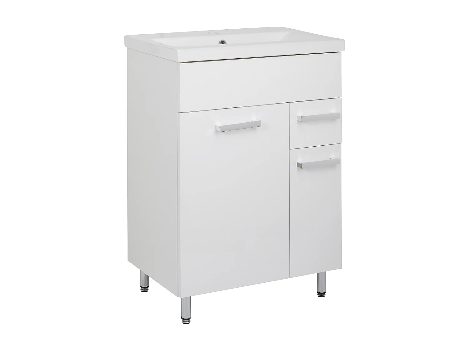 Set da bagno bianco da appoggio 60 cm Mobile con lavabo Mobile con specchio Lupo