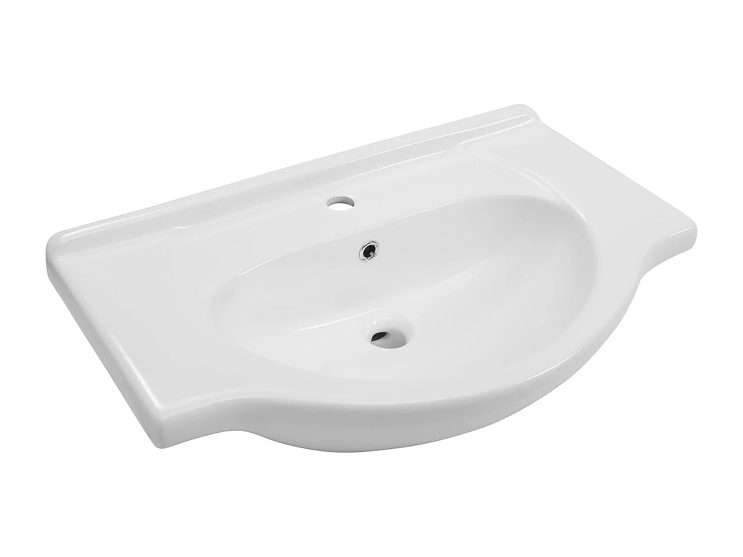 Set da bagno bianco da appoggio 75 cm Mobile con lavabo Lupo