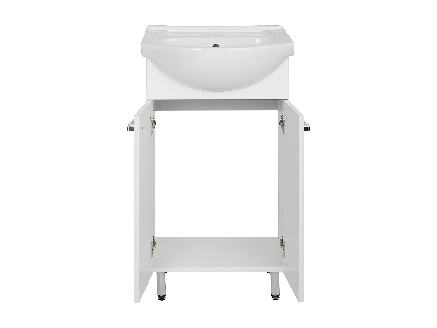 Conjunto blanco para baño de pie, 50 cm, armario con lavabo, columna con hueco para fregona, 55 cm, Lupo