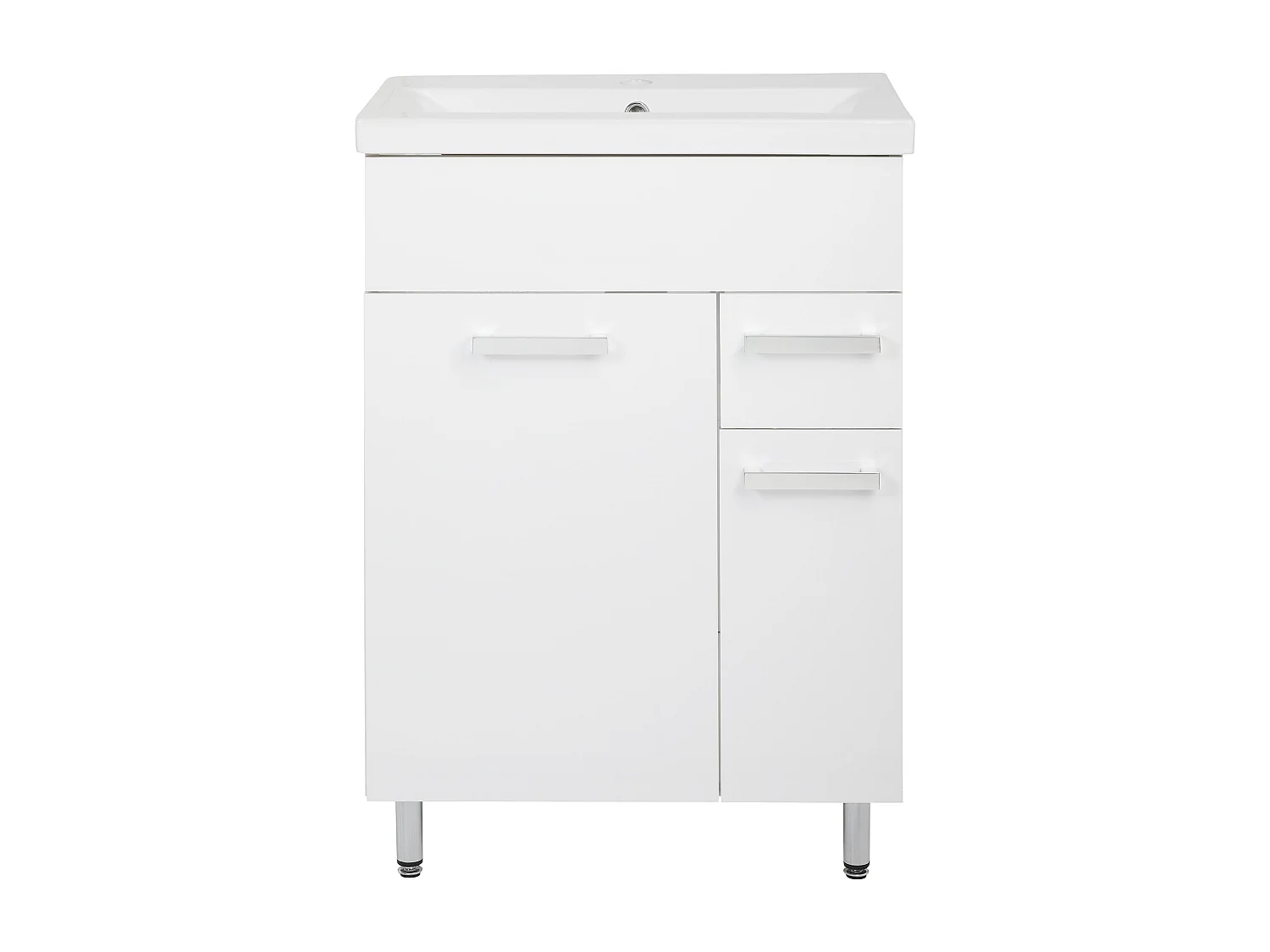 Set da bagno bianco da appoggio 60 cm Mobile con lavabo Lupo