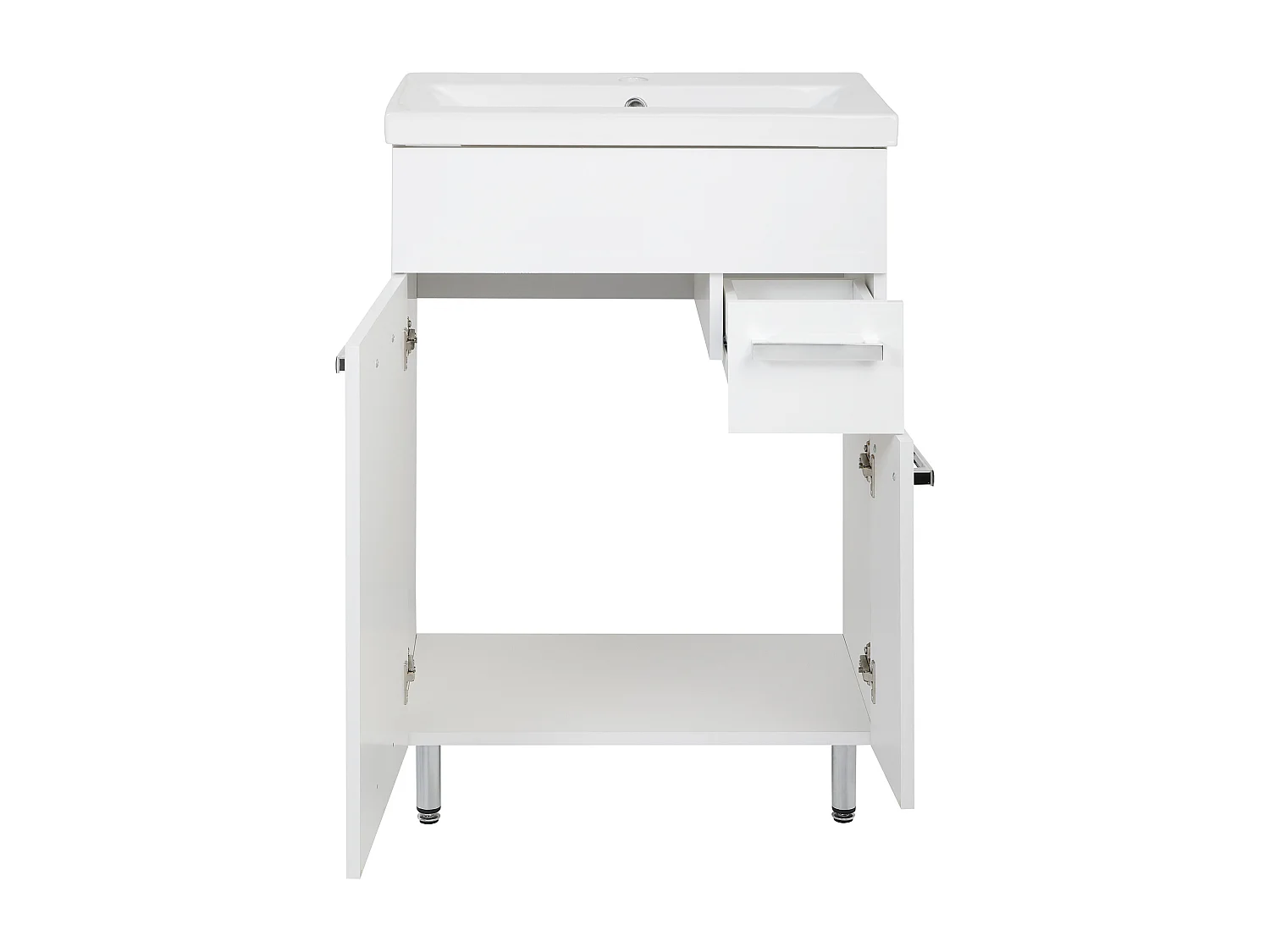 Set da bagno bianco da appoggio 60 cm Mobile con lavabo Lupo