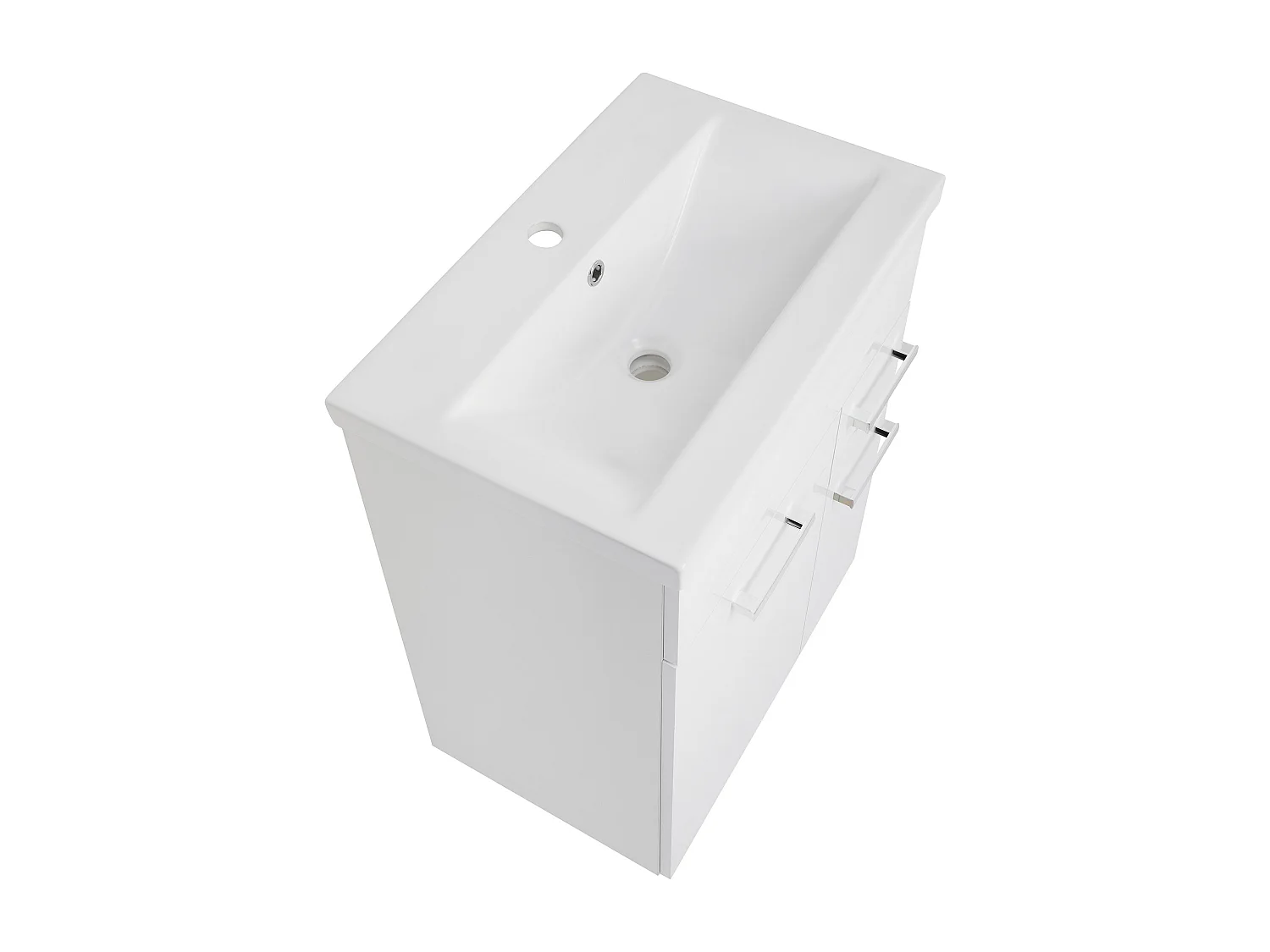 Set da bagno bianco da appoggio 60 cm Mobile con lavabo Lupo
