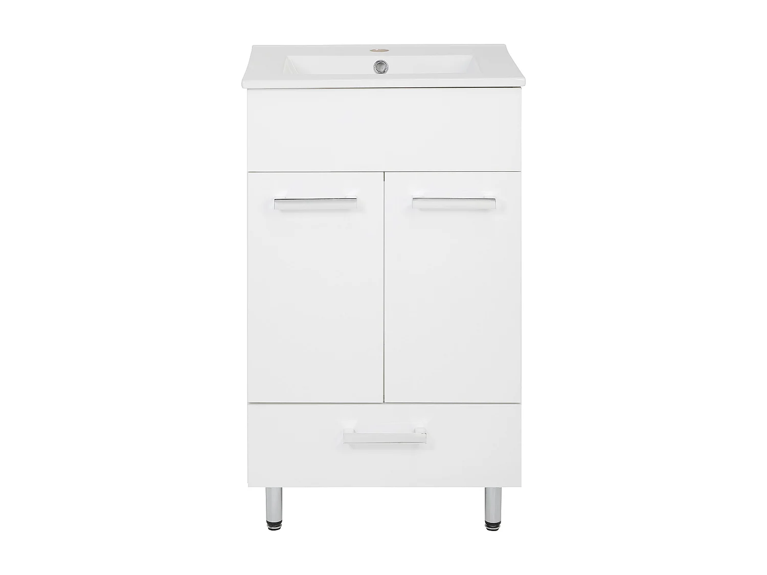 Wit badkamerset staand 50 cm kast met wastafel Lupo