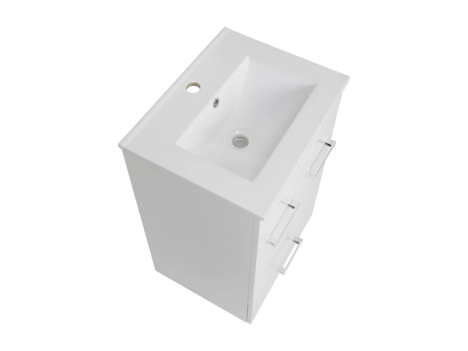 Wit badkamerset staand 50 cm kast met wastafel Lupo