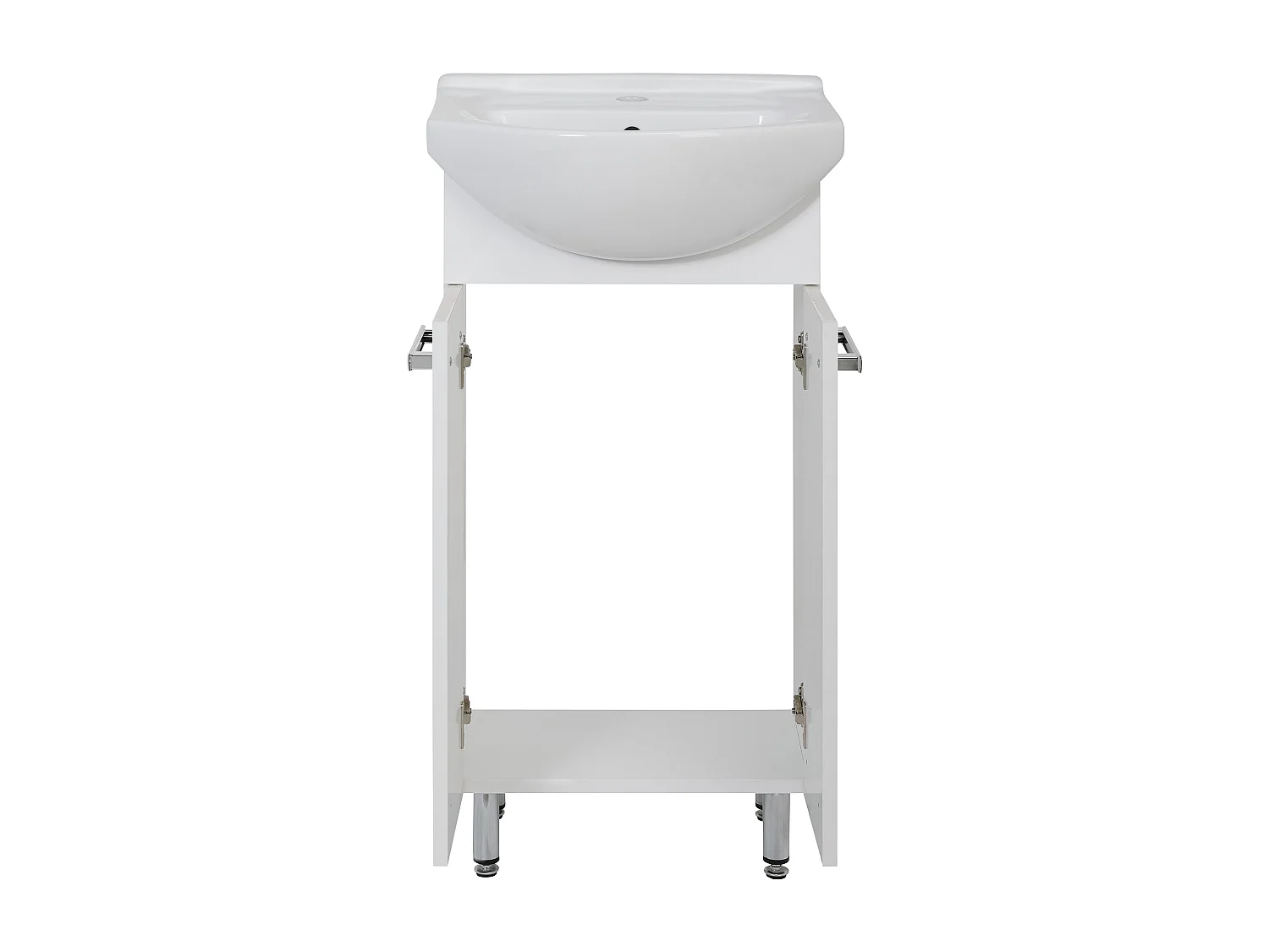 Weißes Badezimmer-Set, stehend, 45 cm, Waschbeckenunterschrank, 50 cm  Lupo