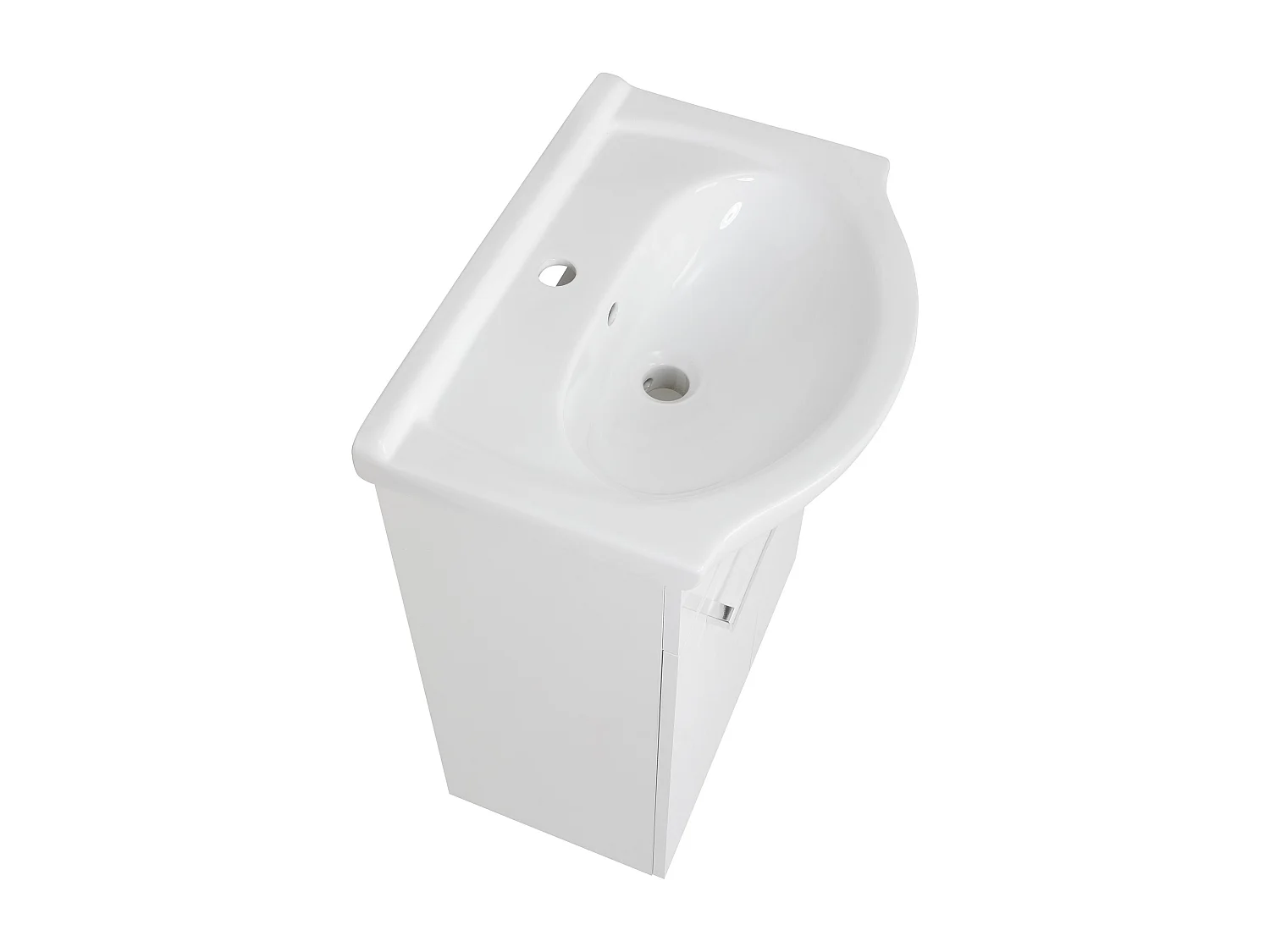 Wit badkamerset staand 55 cm kast met wastafel Lupo