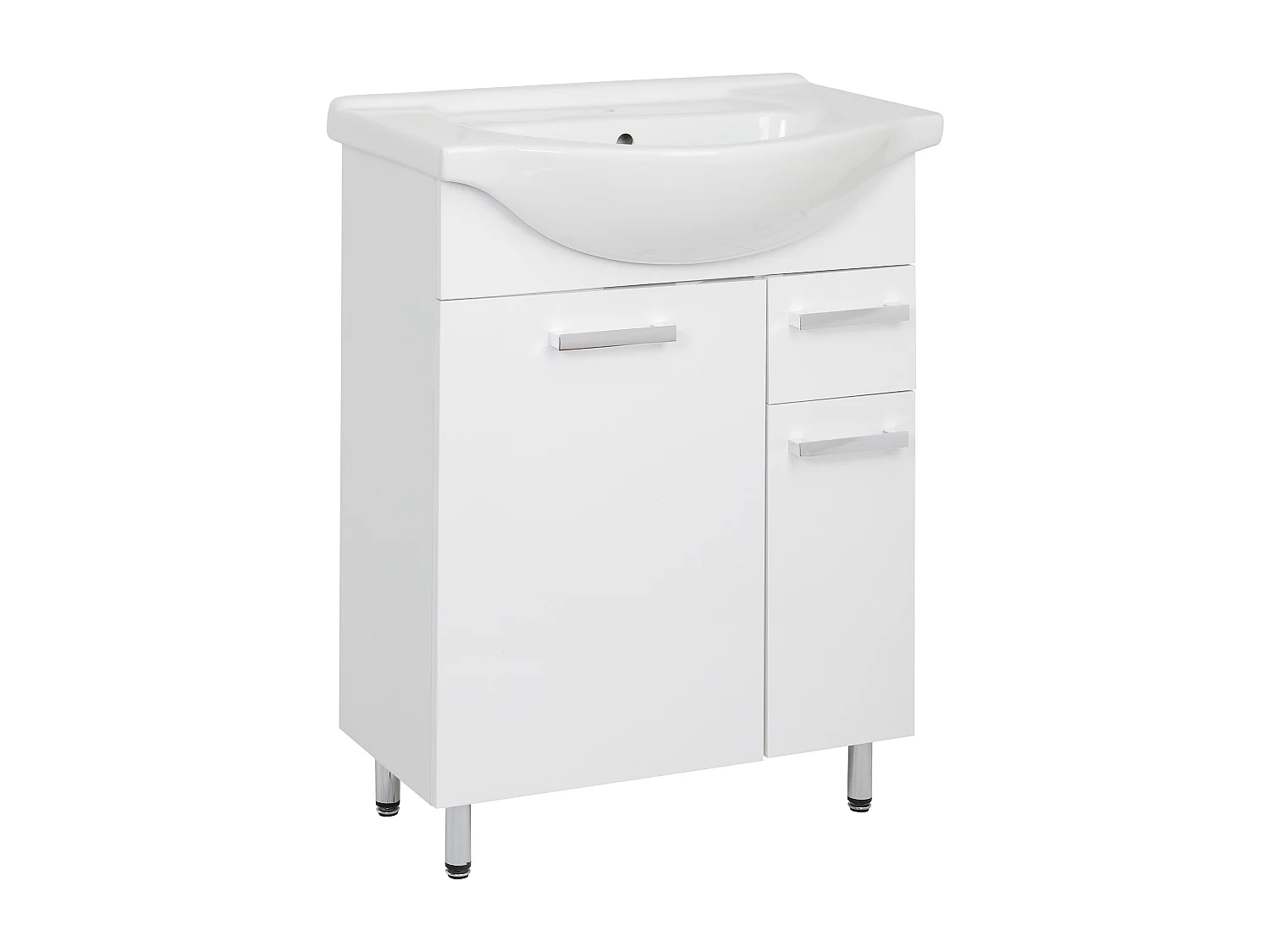 Set da bagno bianco da appoggio 65 cm Mobile con lavabo Colonna 50 cm Lupo