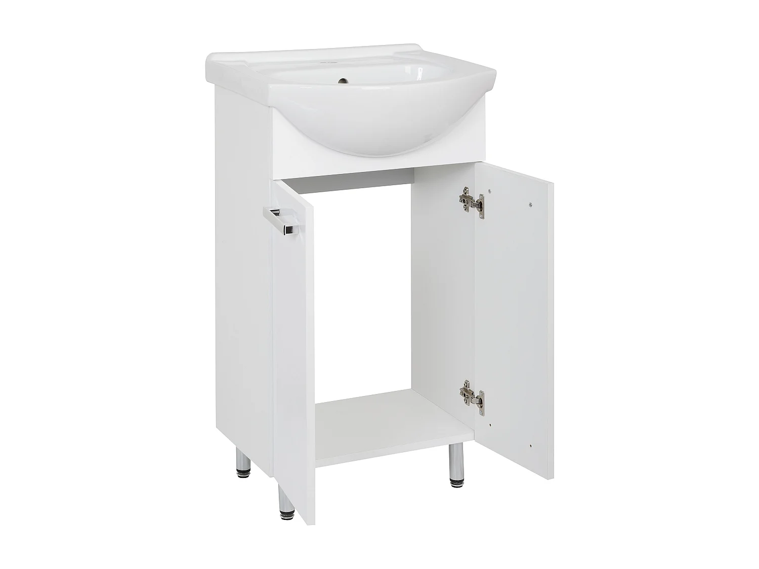 Wit badkamerset staand 50 cm kast met wastafel Lupo