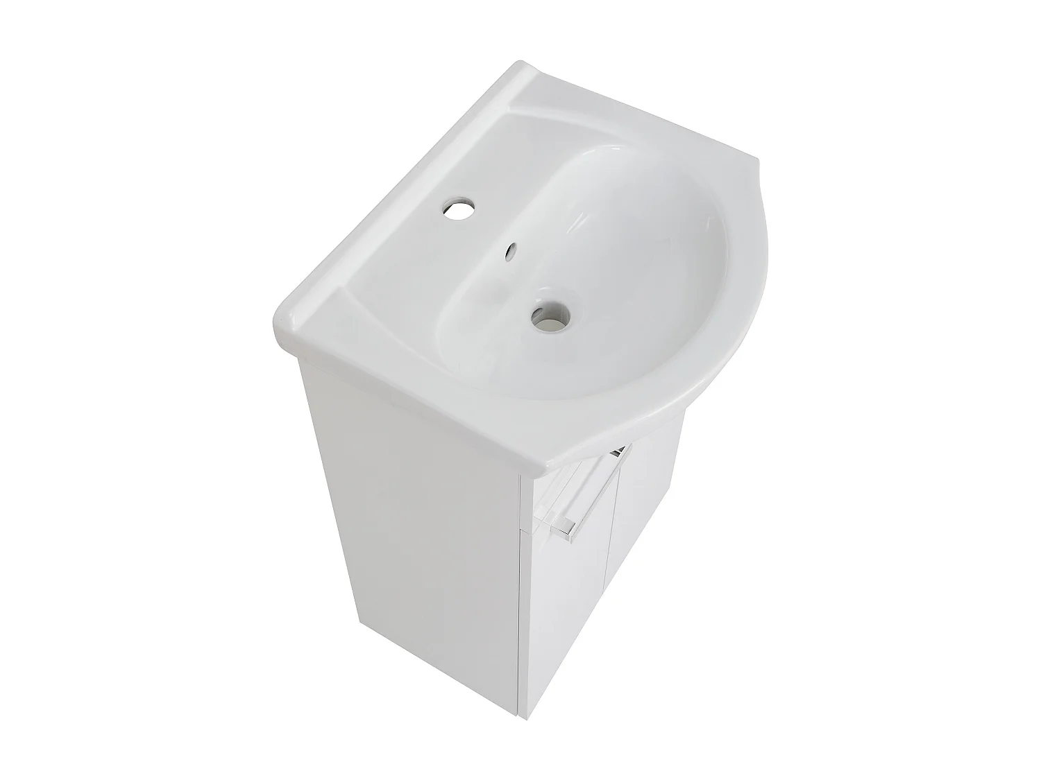 Wit badkamerset staand 50 cm kast met wastafel Lupo