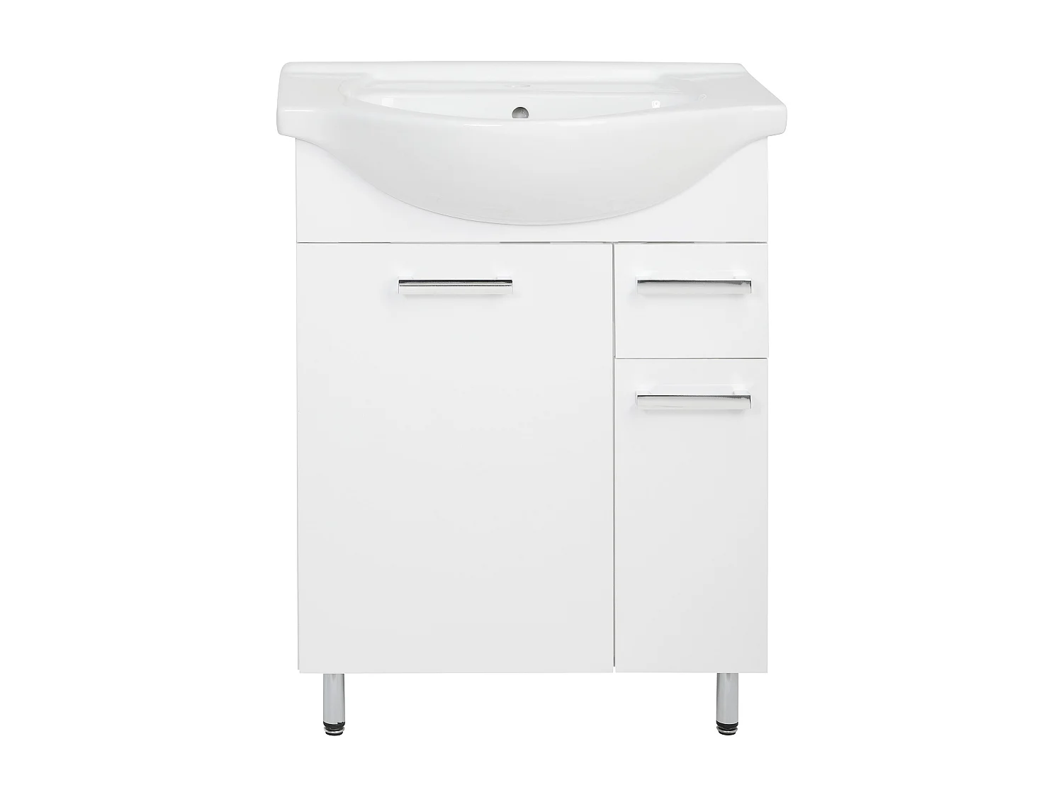Set da bagno bianco da appoggio 65 cm Mobile con lavabo Lupo