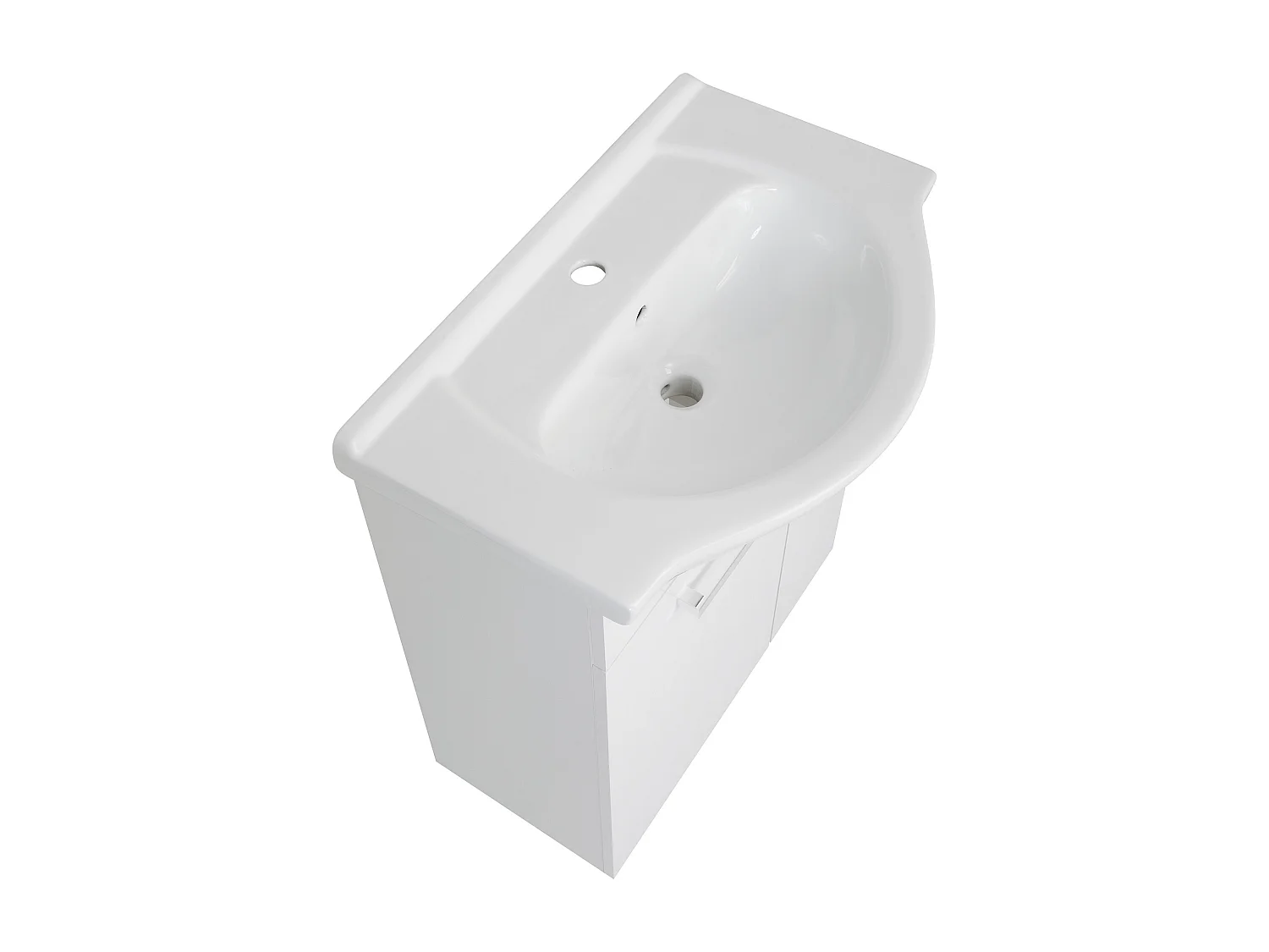 Set da bagno bianco da appoggio 65 cm Mobile con lavabo Lupo