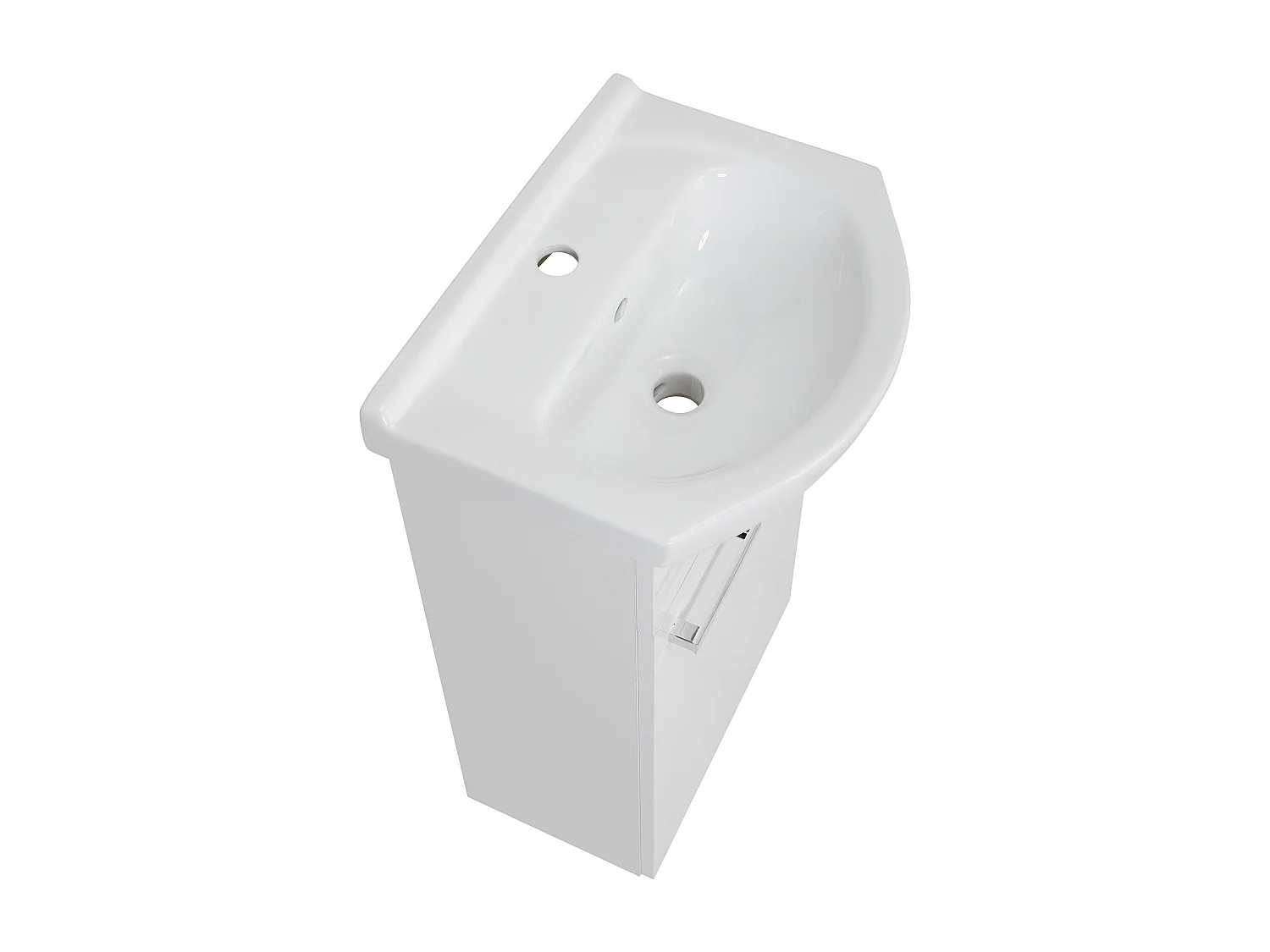 Wit badkamerset staand 45 cm kast met wastafel Lupo