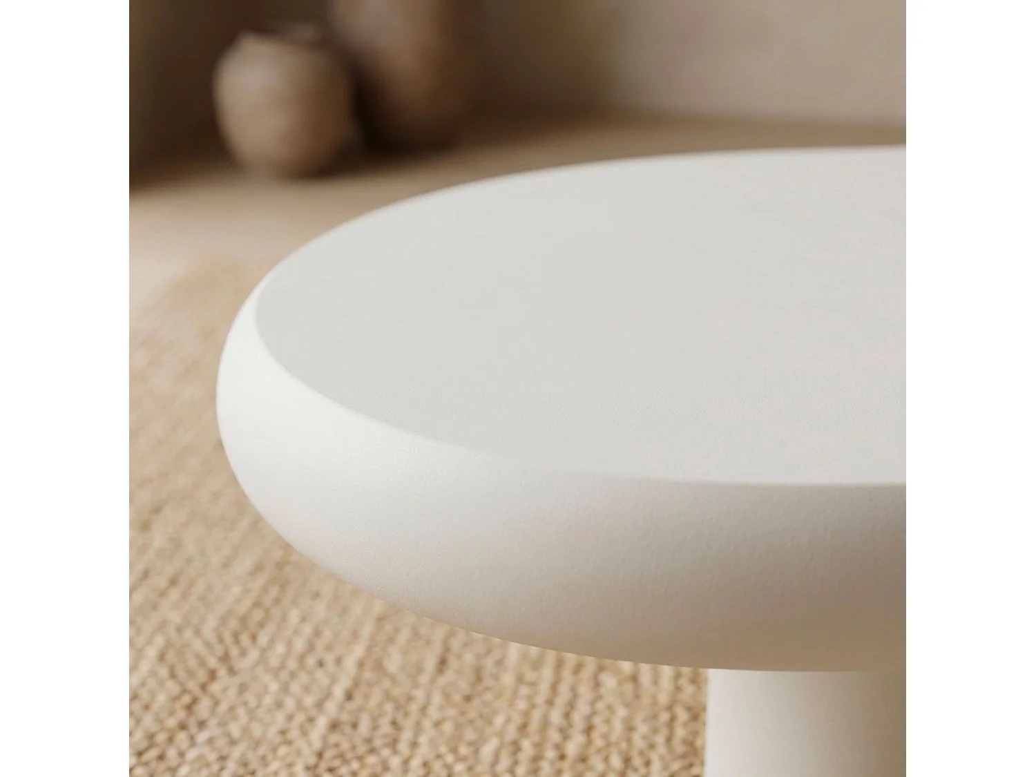 Table Basse Organique "Wendi" 100cm Crème