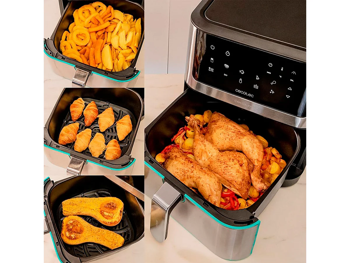 Freidora de aire Cecotec Cecofry Supreme 8000 1800W 8L 10 modos inox