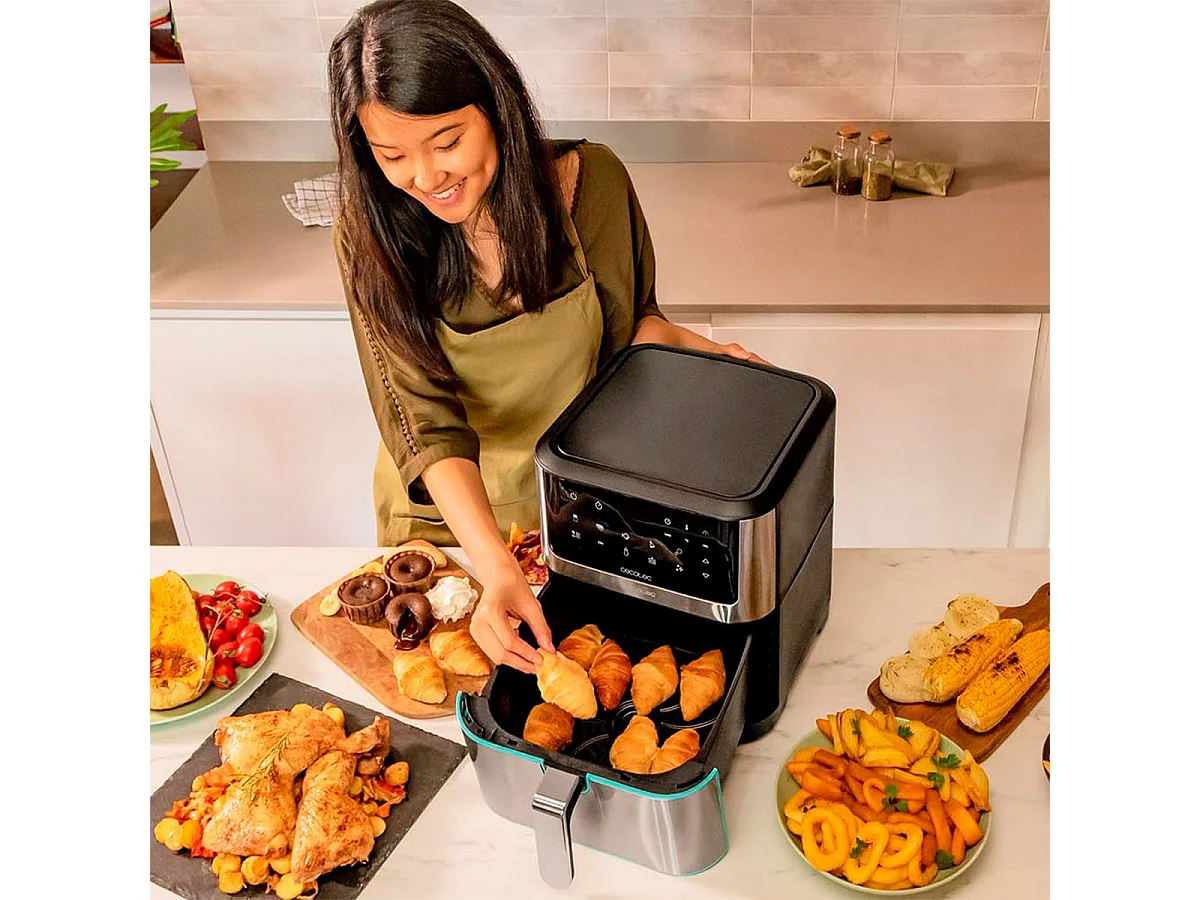 Freidora de aire Cecotec Cecofry Supreme 8000 1800W 8L 10 modos inox