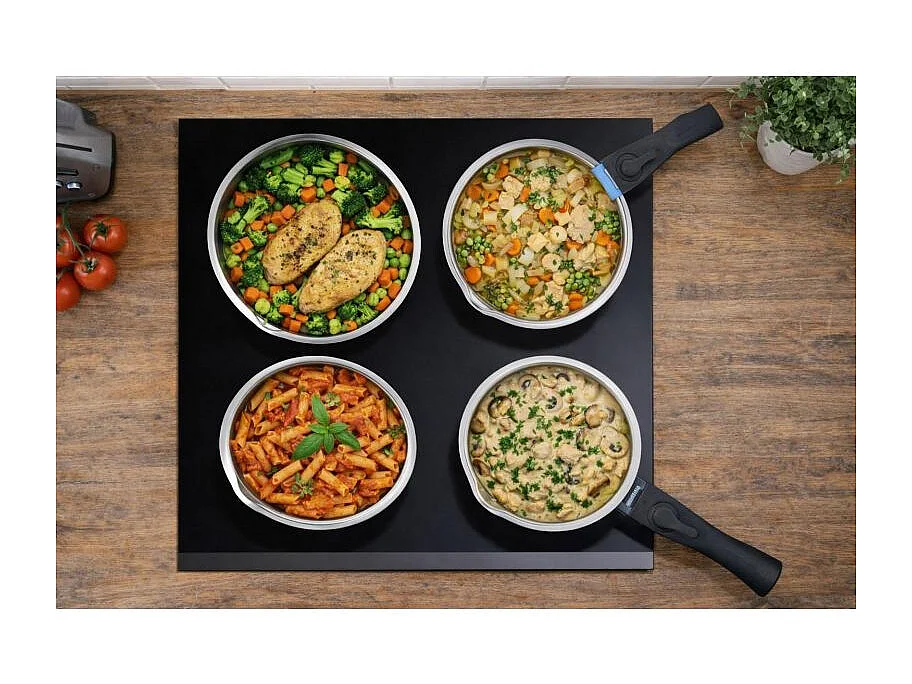 Batterie de cuisine inox 5 pcs avec manche amovible Arthur Martin AM7457