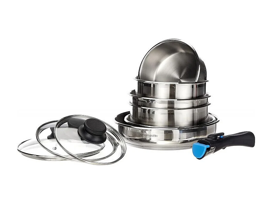 Batterie De Cuisine Inox 10 Pcs Arthur Martin 5540