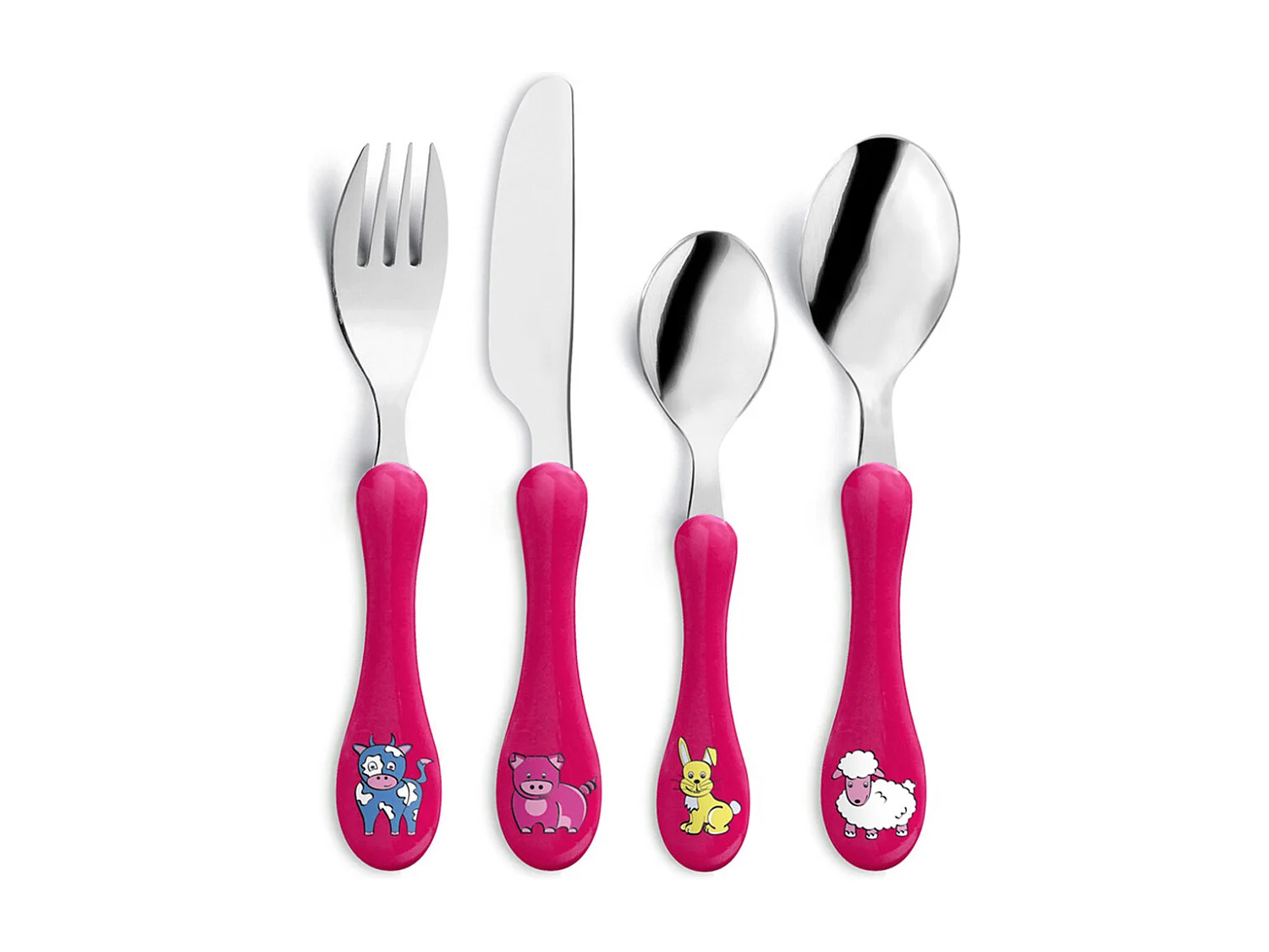 Enfant Fushia - Tube 4 couverts de table enfant