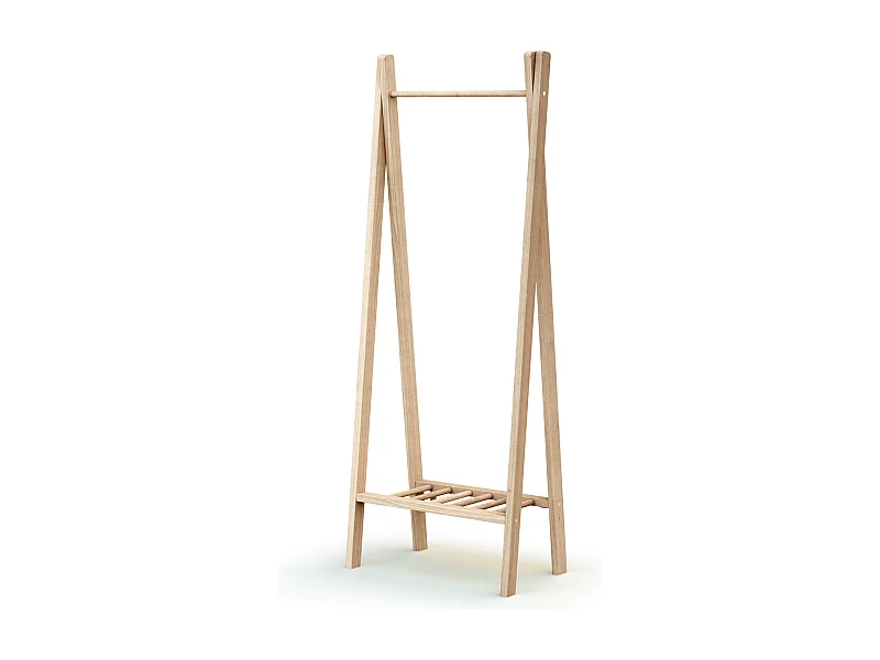 Kinderkledingrek ESSENTIEL in hout Beuken onbewerkt 50 x 30 x 130 cm