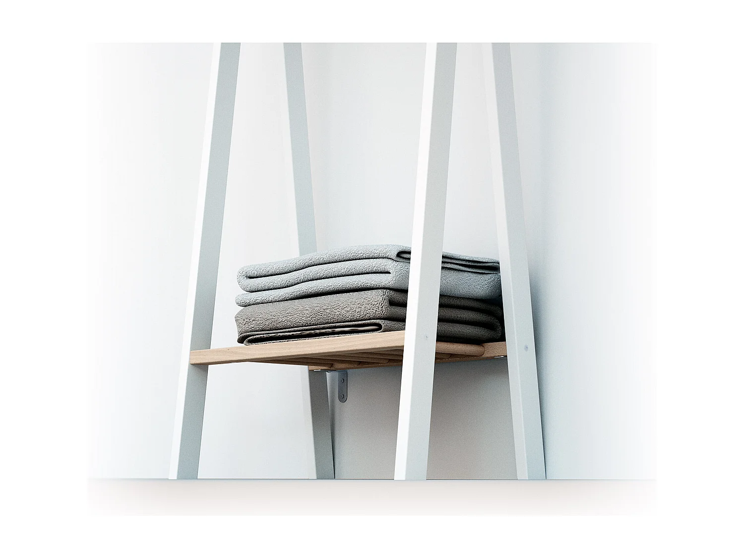 Estendal para roupa de criança ESSENTIEL de madeira Branco e Faia 50 x 30 x 130 cm