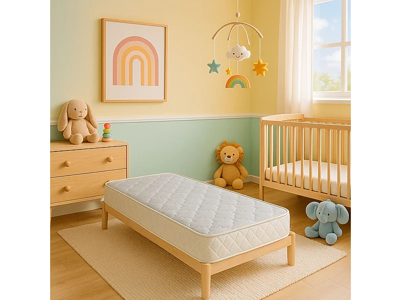 Nuits D'or Natura Baby 70x140 Matelas Mousse Indéformable - Tissu 70% Coton - Hauteur 14 Cm - s (70_x_140_cm)