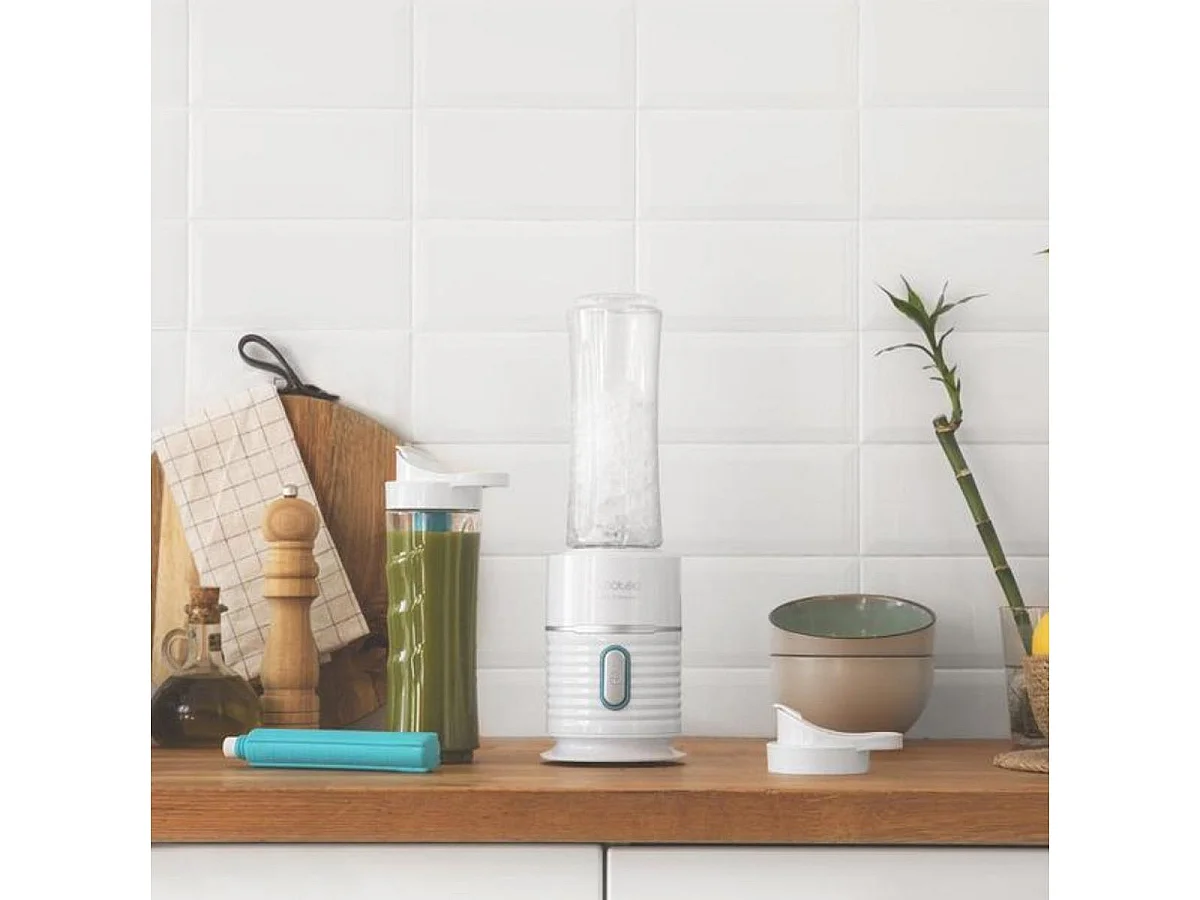 Batidora de vaso Cecotec Power Titanium 500 EasyGo 500W 4 cuchillas titanio blanco