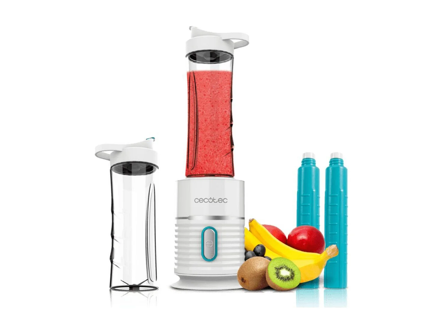 Batidora de vaso Cecotec Power Titanium 500 EasyGo 500W 4 cuchillas titanio blanco