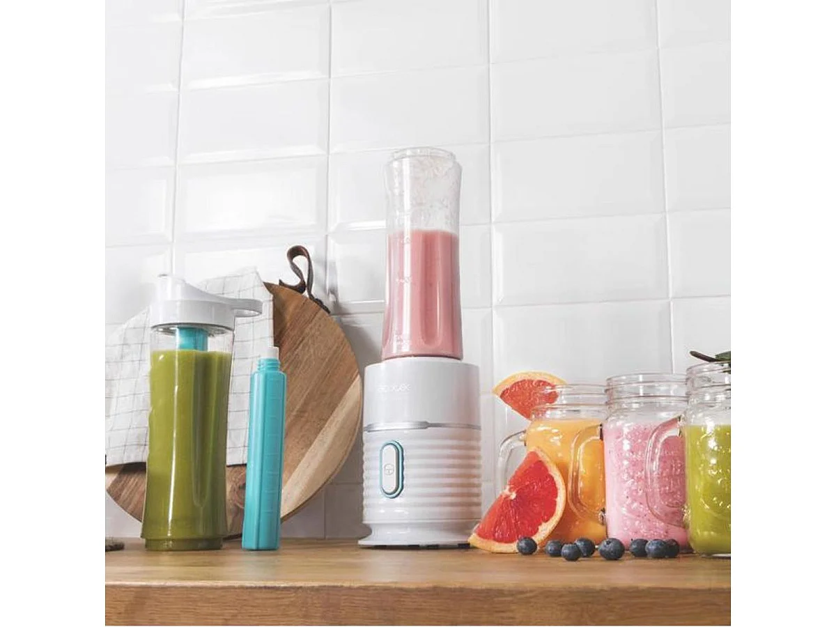 Batidora de vaso Cecotec Power Titanium 500 EasyGo 500W 4 cuchillas titanio blanco