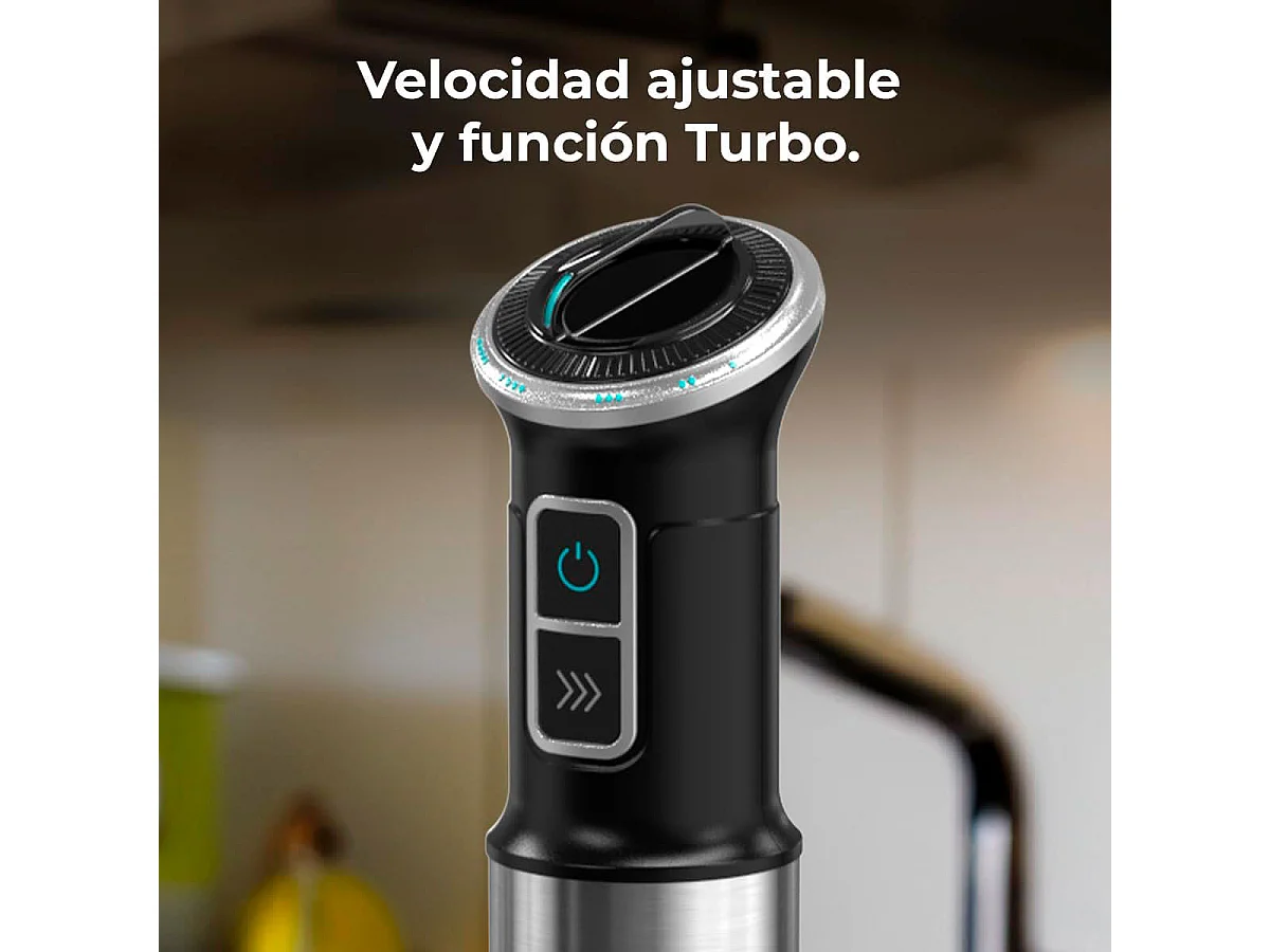 Batidora de mano Cecotec Power Neutron 1100MAX Cream&Crush 1100W con accesorios inox
