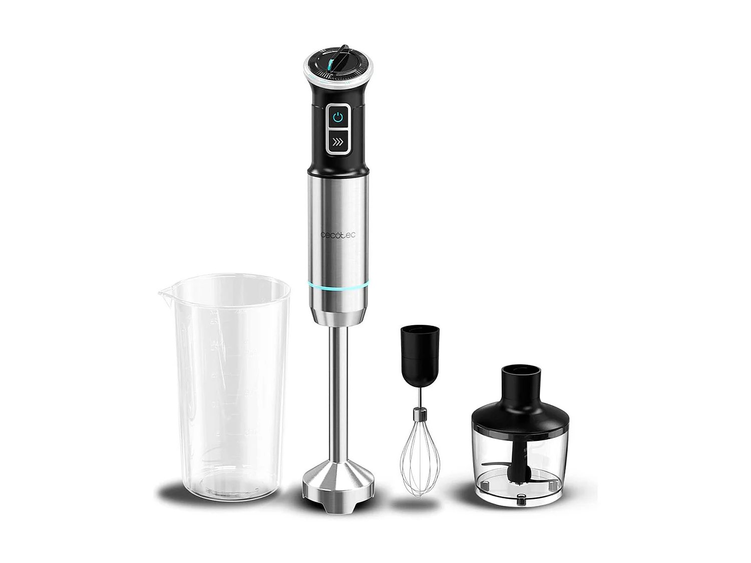 Batidora de mano Cecotec Power Neutron 1100MAX Cream&Crush 1100W con accesorios inox