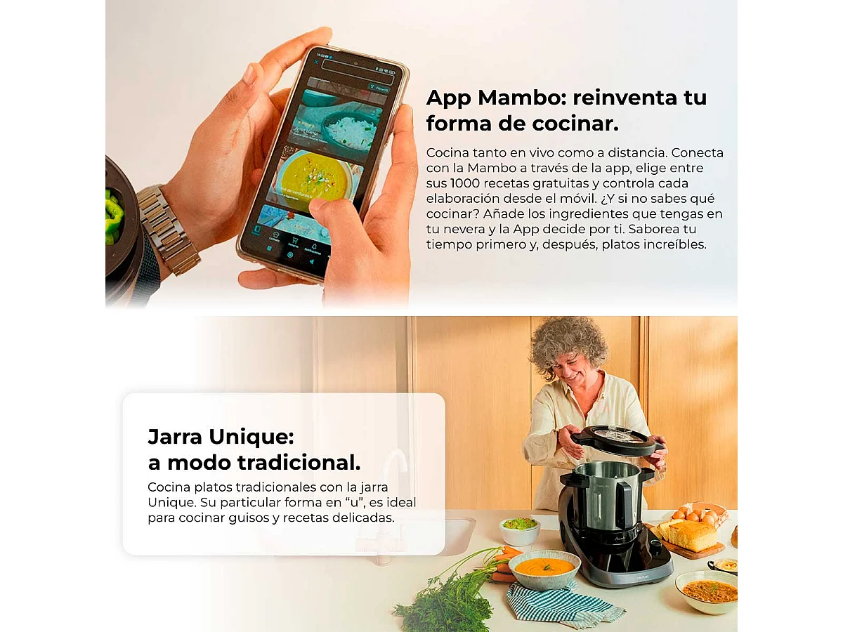 Robot de cocina Cecotec Mambo CooKing Unique 2200W ChefCrown WiFi inox