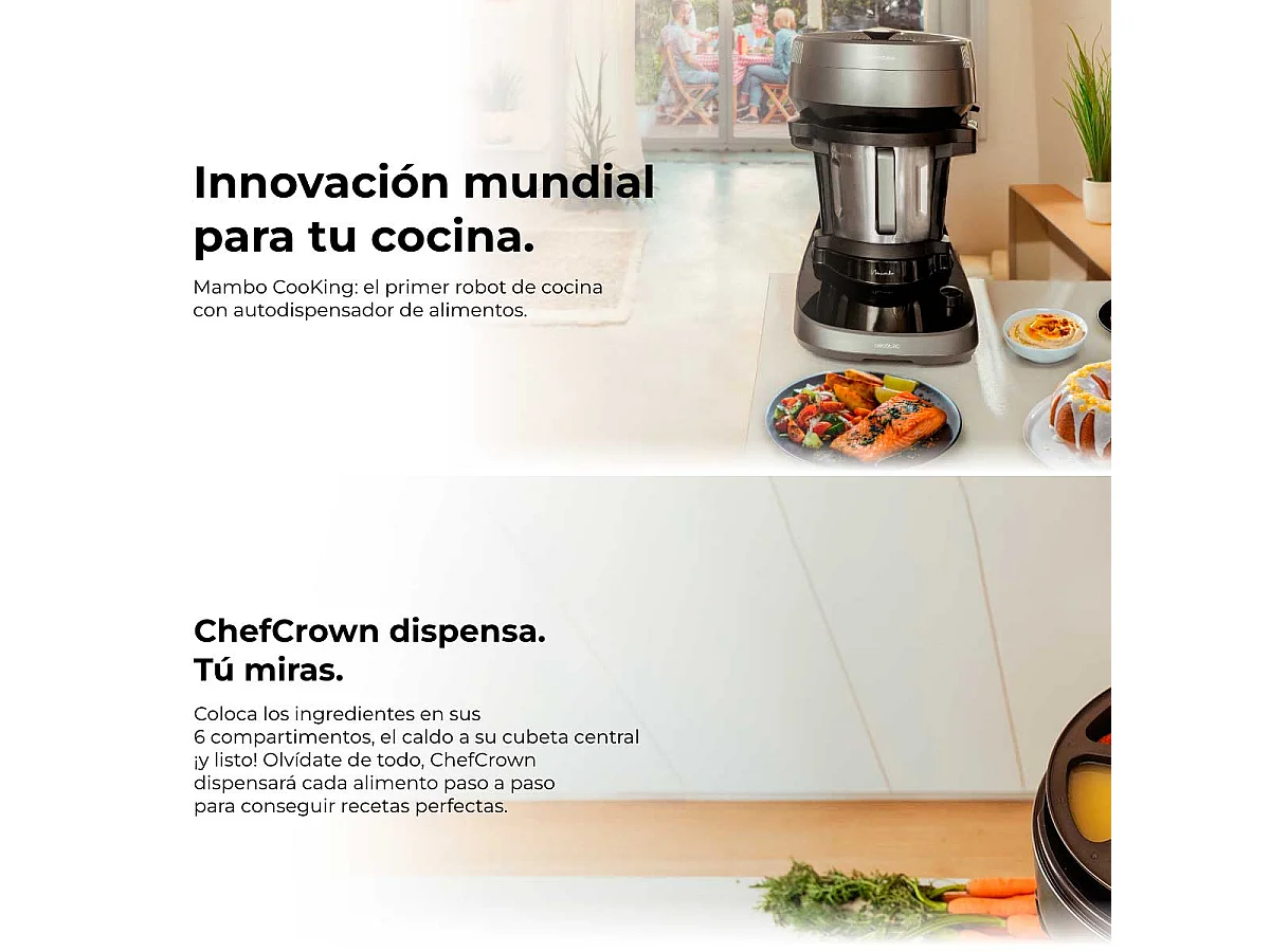 Robot de cocina Cecotec Mambo CooKing Unique 2200W ChefCrown WiFi inox