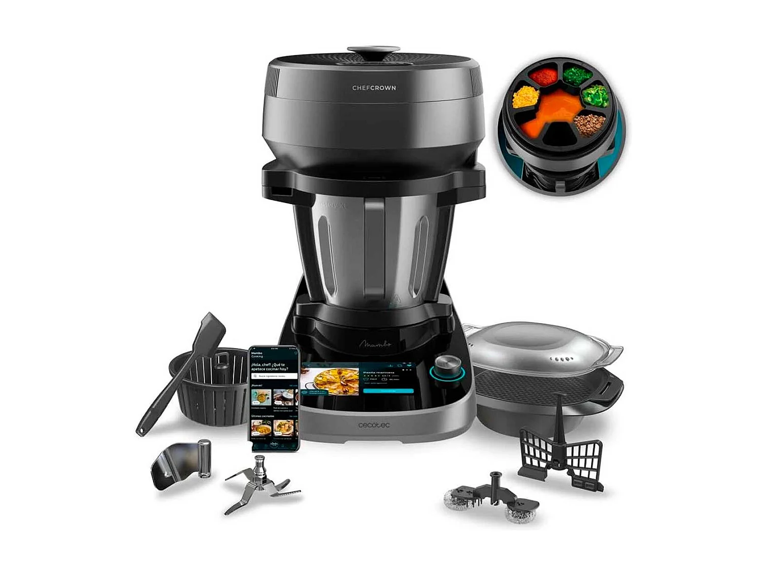 Robot de cocina Cecotec Mambo CooKing Victory 1700W ChefCrown WiFi inox