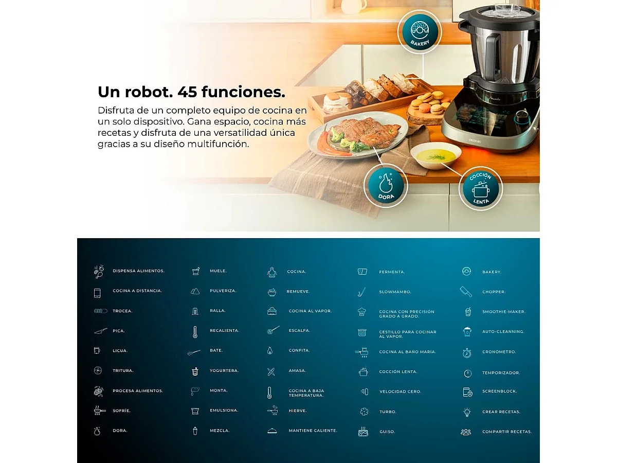 Robot de cocina Cecotec Mambo CooKing Victory 1700W ChefCrown WiFi inox