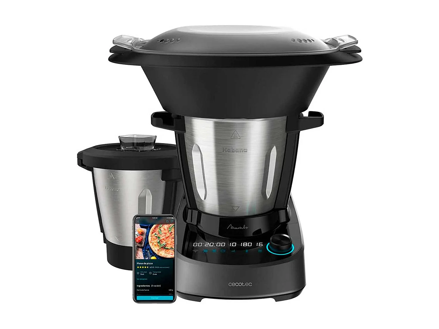 Robot de cocina Cecotec Mambo 11090 Habana 1600W 3,3L 37 funciones control WiFi inox