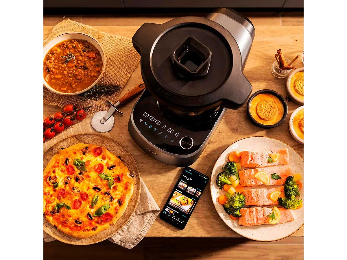 Robot de cocina Cecotec Mambo 11090 Habana 1600W 3,3L 37 funciones control WiFi inox