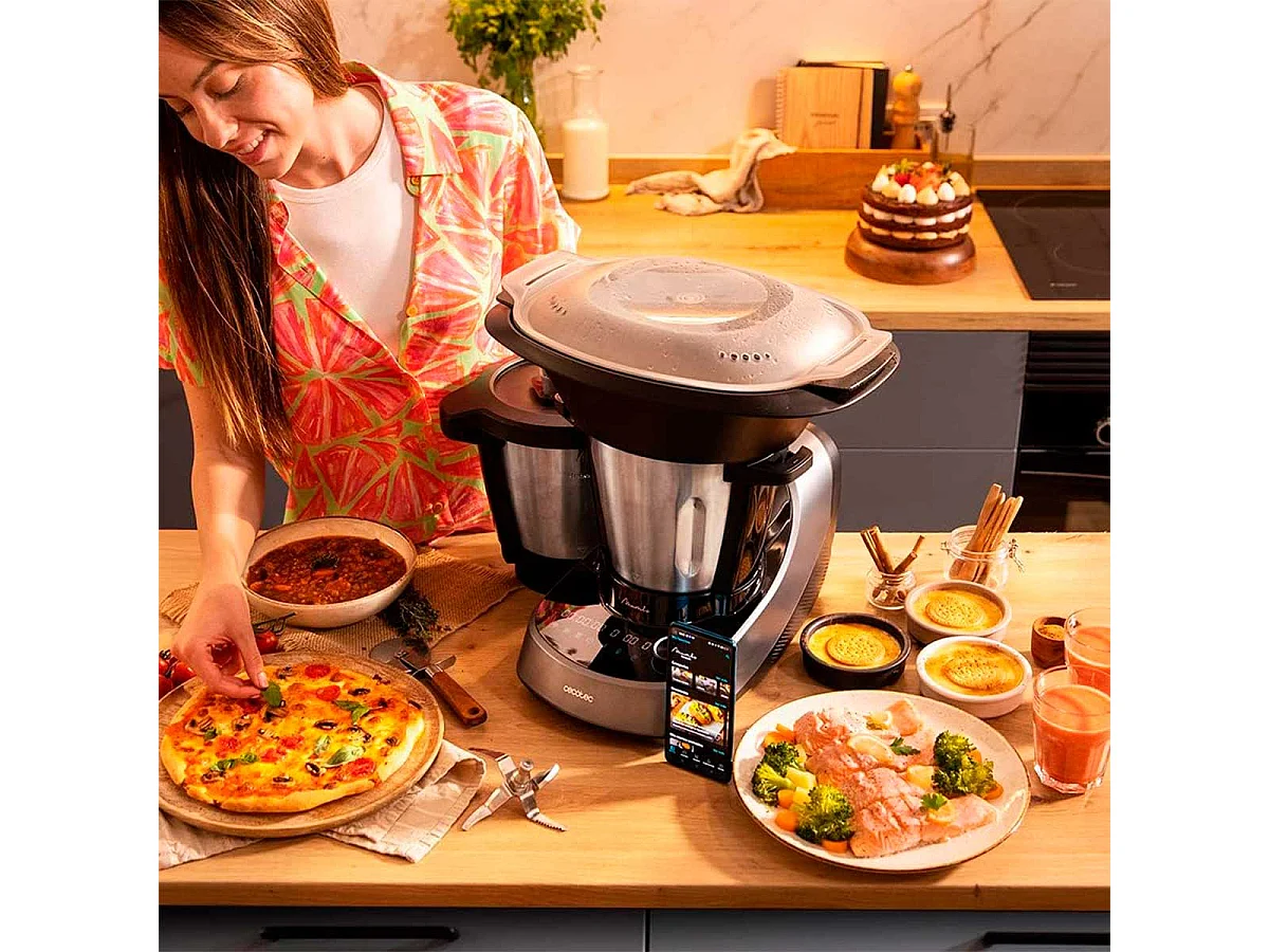 Robot de cocina Cecotec Mambo 11090 Habana 1600W 3,3L 37 funciones control WiFi inox