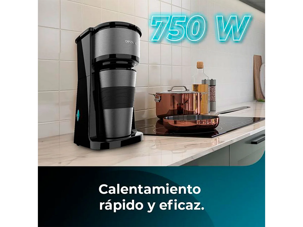 Cafetera de goteo Cecotec Coffee 66 Drop & Go 700W 420ml con termo inox