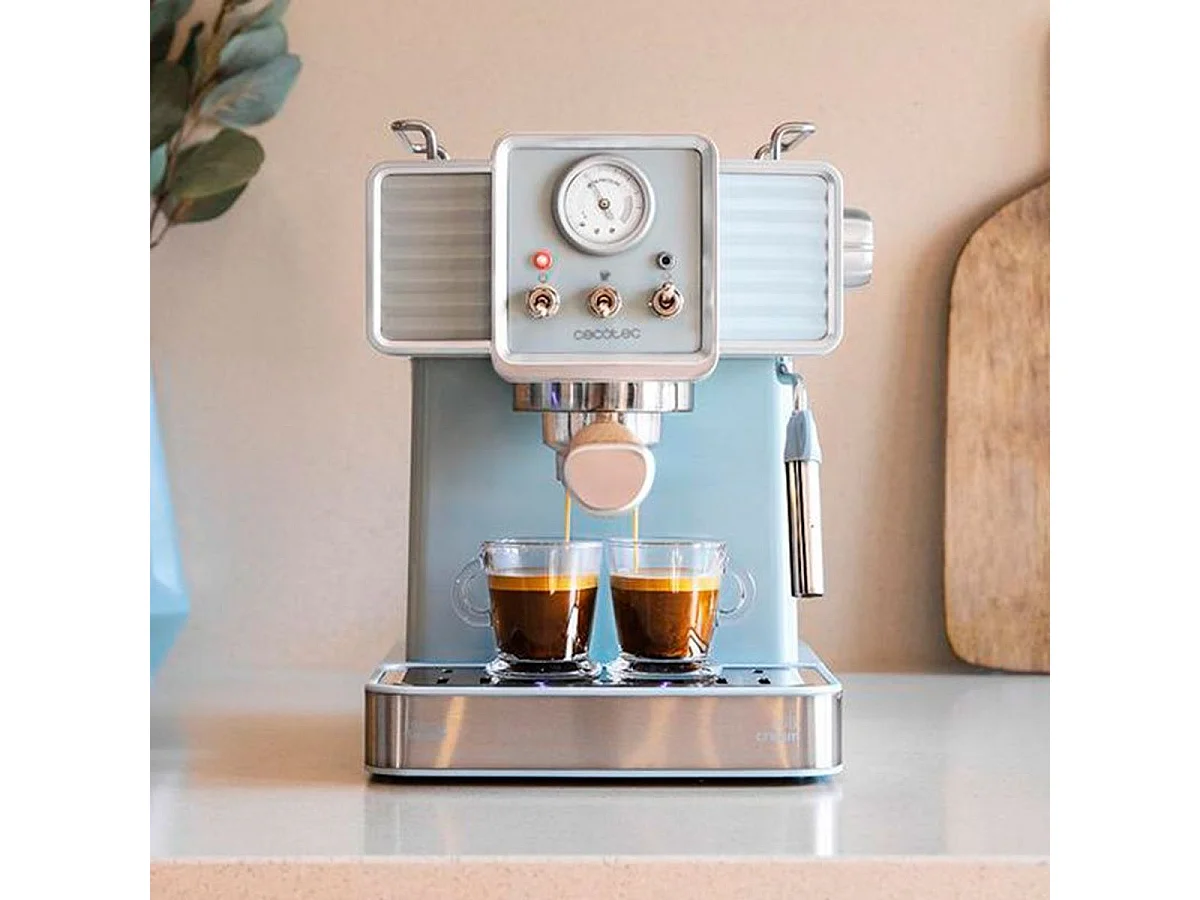 Cafetera express Cecotec Power Espresso 20 Tradizionale 1350W azulado