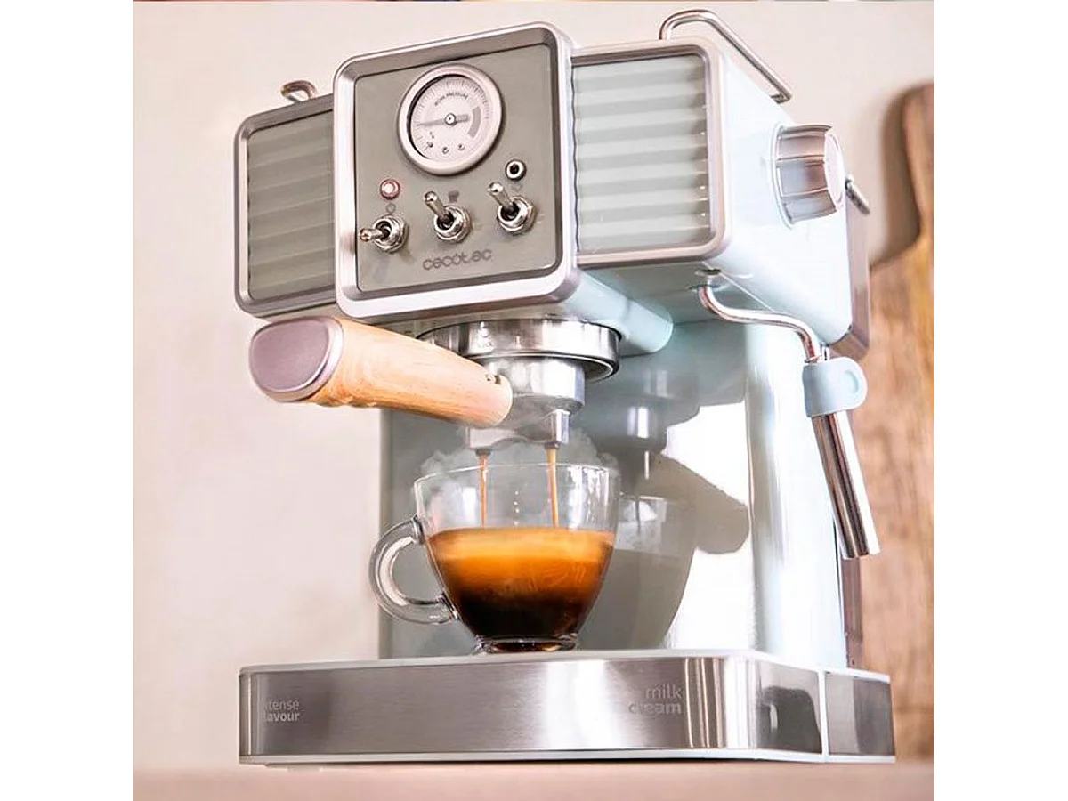 Cafetera express Cecotec Power Espresso 20 Tradizionale 1350W azulado