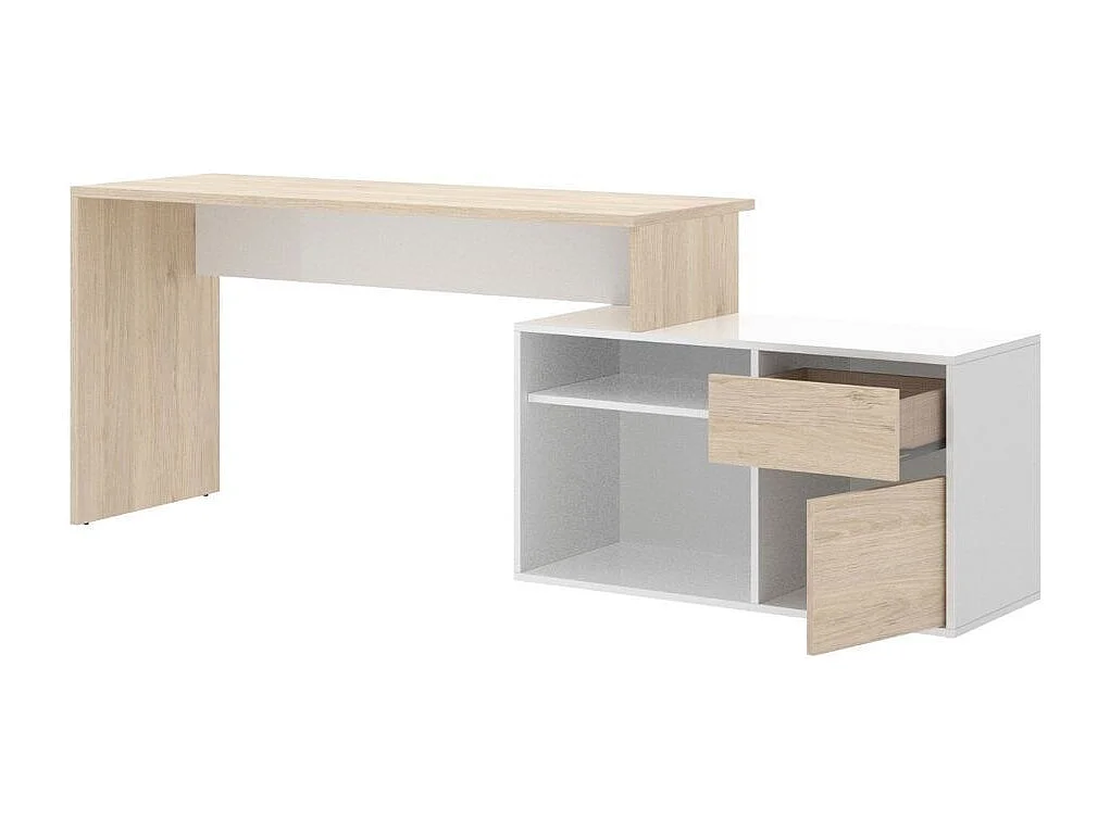 Escritorio Rox 2 opciones de montaje blanco brillo/natural