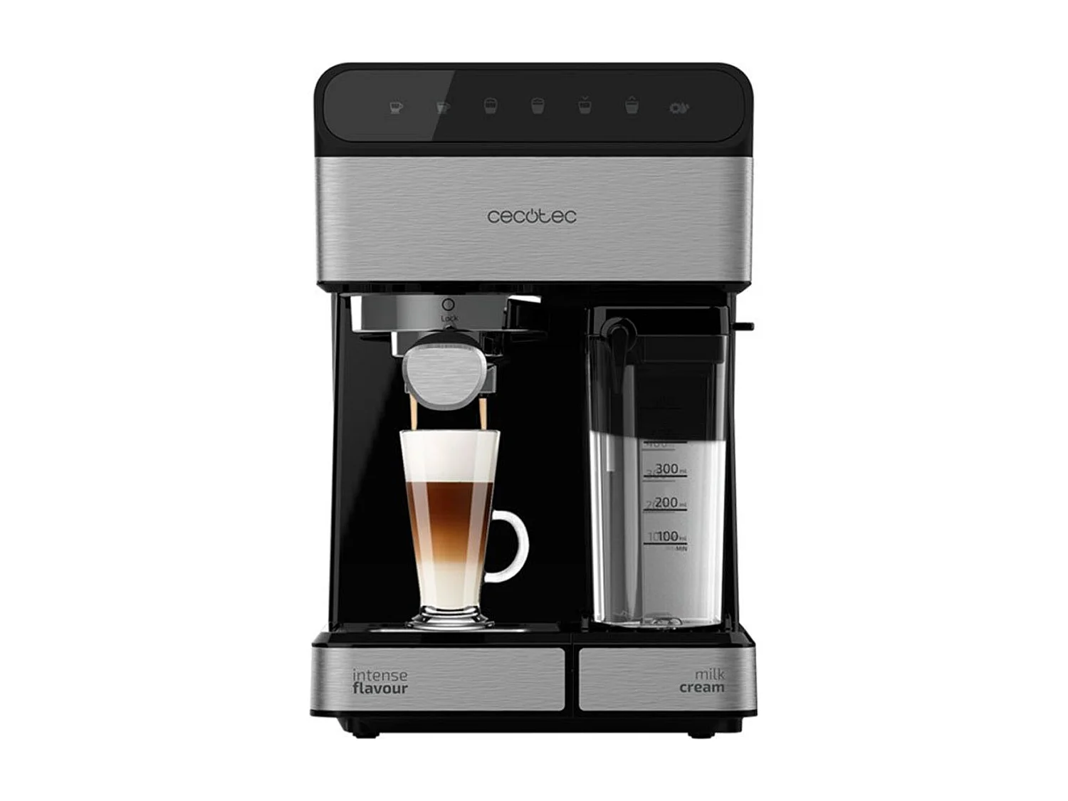 Cafetera semiautomática Cecotec Power Instant-ccino 20 Touch Nera 1350W 20 bares negro/inox