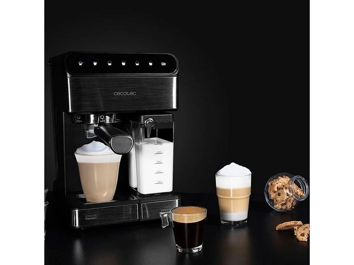 Cafetera semiautomática Cecotec Power Instant-ccino 20 Touch Nera 1350W 20 bares negro/inox