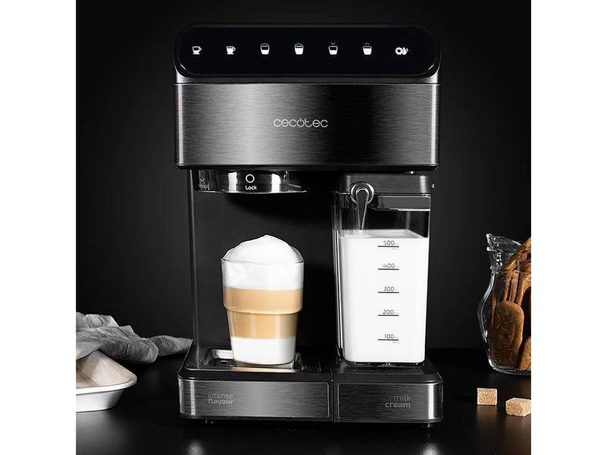 Cafetera semiautomática Cecotec Power Instant-ccino 20 Touch Nera 1350W 20 bares negro/inox